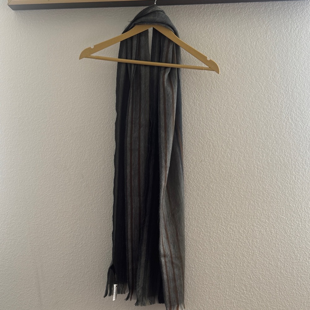 Striped Gray and Black Scarf